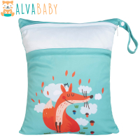 Alvababy 1pc Two Zippered Diaper Bag Digital Position Printed Wet Dry Bag Waterproof Nappy Bag With Handle Wet dry Bag