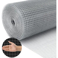Chicken Wire Fence 19 Gauge Hardware Cloth,1/2 Inch 48inch×100ft, Galvanized Welded Cage Wire Mesh Roll Supports Poultry Netting