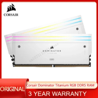 CORSAIR Dominator Titanium RGB DDR5 RAM 96GB (2x48GB) DDR5 6400MHz CL32 Intel XMP iCUE Compatible Computer Memory - White