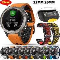 For Garmin Fenix 5/5X Plus 6/6X Pro Strap / Fenix 7X 7 Smart Watch Bracelet 22mm 26mm Quick EasyFit Silicone Strap Wristband