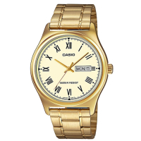 CASIO 卡西歐米黃金時尚休閒腕錶 MTP-V006G-9B 37mm