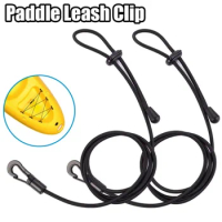Elastic Canoe Kayak Paddle Leash Clip Rope Surfing Safety Fishing Rod Tether Holder Lanyard Fixed Coil Rope Row Boats Accessorie