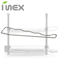 【韓國製造 INEX】雙層不銹鋼碗盤收納架 配件:抹布架