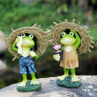 小青蛙花園擺件陽臺庭院裝飾樹脂工藝品創意園藝布置卡通戶外造型