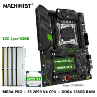 MACHINIST X99 Kit Motherboard Set LGA 2011-3 Xeon E5 2699 V4 CPU processor DDR4 4*32GB RAM memory ATX USB3.0 NVME M.2 MR9A PRO