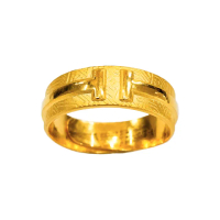 【金品坊】黃金戒指雙T紋路寬版男戒 2.07錢±0.03(純金999.9、純金戒指、男生戒指)