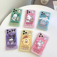 Sanrio Cinnamoroll Kuromi Pachacco Kawaii Cartoon Candy Color for Iphone14Pro/xsmax Pinch Bag Phone Case Apple Fall Proof Couple