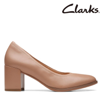 【Clarks】女鞋Freva55 Court 素雅舒適方跟鞋 裸色(CLF70963D)