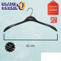 Hanger Baju Mark & Spencer Gantungan Baju MS (6 pcs) - Karet Pelindung, Bahan Plastik Tebal - Pakaia
