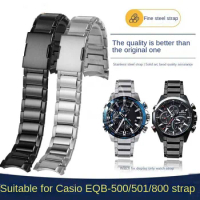 Fine steel watch belt For Casio EDIFICE series fine steel watch strap EQB-501/EQB-500/EQB-800 men's watchband accessories 22mm