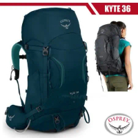 【美國 OSPREY】女新款 Kyte 36 輕量透氣健行登山背包(3D立體網背/附原廠防水背包套+求生哨)_冰湖綠 R