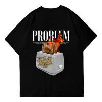 Premium Black T-Shirt for Men and Women - Dollar Toast, Cotton Combed Clothing Baju Kaos Pria Bergam