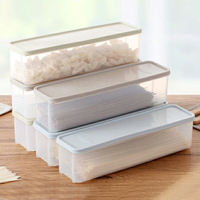 長方形塑料透明廚房日式面條保鮮盒創意帶蓋冰箱食品收納盒儲物盒