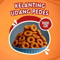 PROMO 1 kg KELANTING UDANG PEDAS &  renyah termurah! oleh oleh lampung Food Snacks Kering