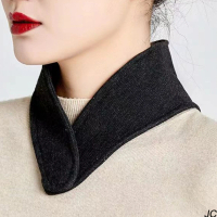 【JC Collection】棉混紡舒適保暖斜紋護頸釦子防寒圍脖(黑色、淺灰色、摩卡色、深灰色、粉色)