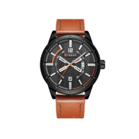 นาฬิกาข้อมือผู้ชาย สายหนัง หน้าปัด Casual Business แสดงวันที่ รุ่น C8211