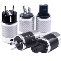 Furutech-FI50 Power Plug Carbon Fiber Rhodium Plating US / EU Power Plug 10A 250V/15A 125V AC Power Plugs IEC Plug Connector