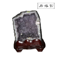 古緣居 巴西天然紫水晶洞 +木製底座(23.3公斤)