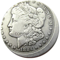 US 1884O Morgan Dollar Error Silver Plated Copy Coin