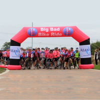 Giant Inflatable Bike Racing Arch with Removable Sponsor Logo for Bike Riding Event