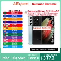 Samsung Galaxy S21 Ultra 5G G998U1 6.8" ROM 128/256/512GB RAM 12/16GB Snapdragon NFC Octa Core Unlocked S21U Android Cellphone