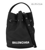 BALENCIAGA Balenciaga Wheel XS Drawstring Bucket Bag Black