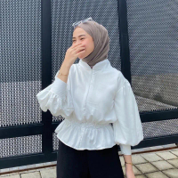 KATRINE Blouse – Blus Kerut Polos Remaja, Simpel & Manis Blouse Korean Style