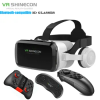 VR SHINECON Thousand Magic Mirror VR Glasses G04BS Bluetooth Headset Version 3D Virtual Reality Helmet Smartphone + Joystick
