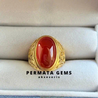 Cincin Batu Akik Cempaka Merah Mewah Keren