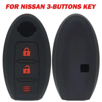 3 Button Silicone Car Key Case For Nissan Qashqai J11 Pulsar March 370Z Micra Juke Note Tiida NV200 Leaf Cube Remote Fob Cover