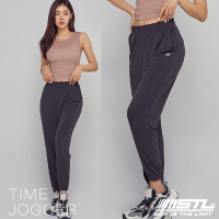 STL yoga TIME JOGGER 韓國瑜伽 運動休閒戶外 涼感縮口長褲+5cm 藍莓紫BlackBerry