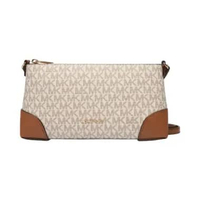 Michael Kors Murphy Small Signature Logo Crossbody Bag Vanilla Acorn Brown