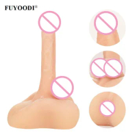 Realistic Dildo Sex Toy Torso Sex Doll with Flexible Big Penis Men Penis TPE Doll with Tight Anal Hole Flat Base Unisex Sex Toy