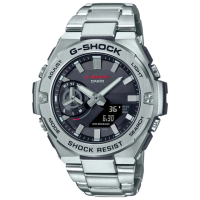 【CASIO 卡西歐】G-SHOCK 藍牙連線 碳核心防護 太陽能雙顯腕錶 禮物 推薦(GST-B500D-1A)