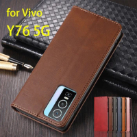 Leather Case for Vivo Y76 5G Flip Case Card Holder Holster Magnetic Attraction Cover Vivo Y76 5G Wallet Case Fundas Coque