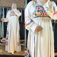 Abaya Katun  Ready Stok Motif Bunga Cantik Terbaru Original Mesir