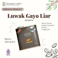 Semekar Coffee - Kaleng Biji Bubuk Kopi Arabika Luwak Liar Aceh Gayo Specialty Premium Gift 200GRAM,