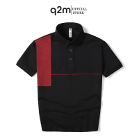 Áo Phông Polo thương hiệu q2m , Màu Đen Đỏ mã q2m.072