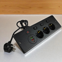 MALAKU MALL ANW Stop Kontak 3 Lubang Model Tanam USB EU Plug 250V 3250W - BKL-E68