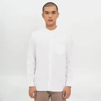 M231 Kemeja Pria Koko Shanghai Polos Oxford Panjang 1552 Dewasa-XL Mint