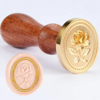 3D Embossed Honey Beeswax Seal Stamp Brass Head with Wooden Handle Make Wax Seals for Wedding Invitations/Envelopes/Gift Wrap