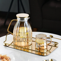 輕奢玻璃冷水壺杯子套裝高顏值客廳家用北歐風大容量涼水壺耐高溫
