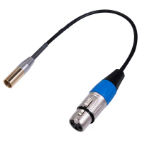 REXLIS-Kabel Mini XLR lelaki ke penyesuai XLR perempuan, kabel video 3-pin Mini XLR ke XLR, untuk ka