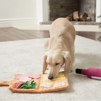 Pet Dog Snuffle Mat Puzzle Plush Dog Toys for Small Medium Dogs Dog Slow Food Toys Feeding Bowl Food Dispenser Treats Pad