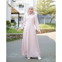 【NEW】 DRESS BAJU GAMIS DAILY WANITA MUSLIM MOTIF BORDIR SIMPLE UKURAN JUMBO XL XXL