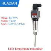 4-20mA RTD PT100 temperature sensor for diesel fuel with LCD display insertion length 100mm