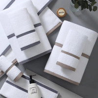 Hotel Towels Pure Cotton Bath Towels White Towels Thickened High-end B&B Apartment Hotel Hot Spring 