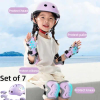 Kids Protective Gear, Kid Bike Helmet Knee Pads And Elbow Pads And Wrist Guard For Scooters,Bicycles,Skateboards,Ice Skating,