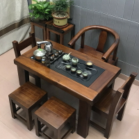 老船木茶桌椅組合中式家具純實木功夫茶臺辦公室小型客廳陽臺茶幾