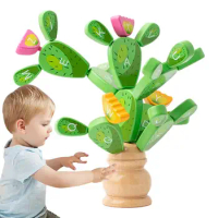Cactus Building Toy Cactus Building Blocks Stacking Game For Fine Motor Cactus Game Balancing Cactus Toy For Toddler And Kids